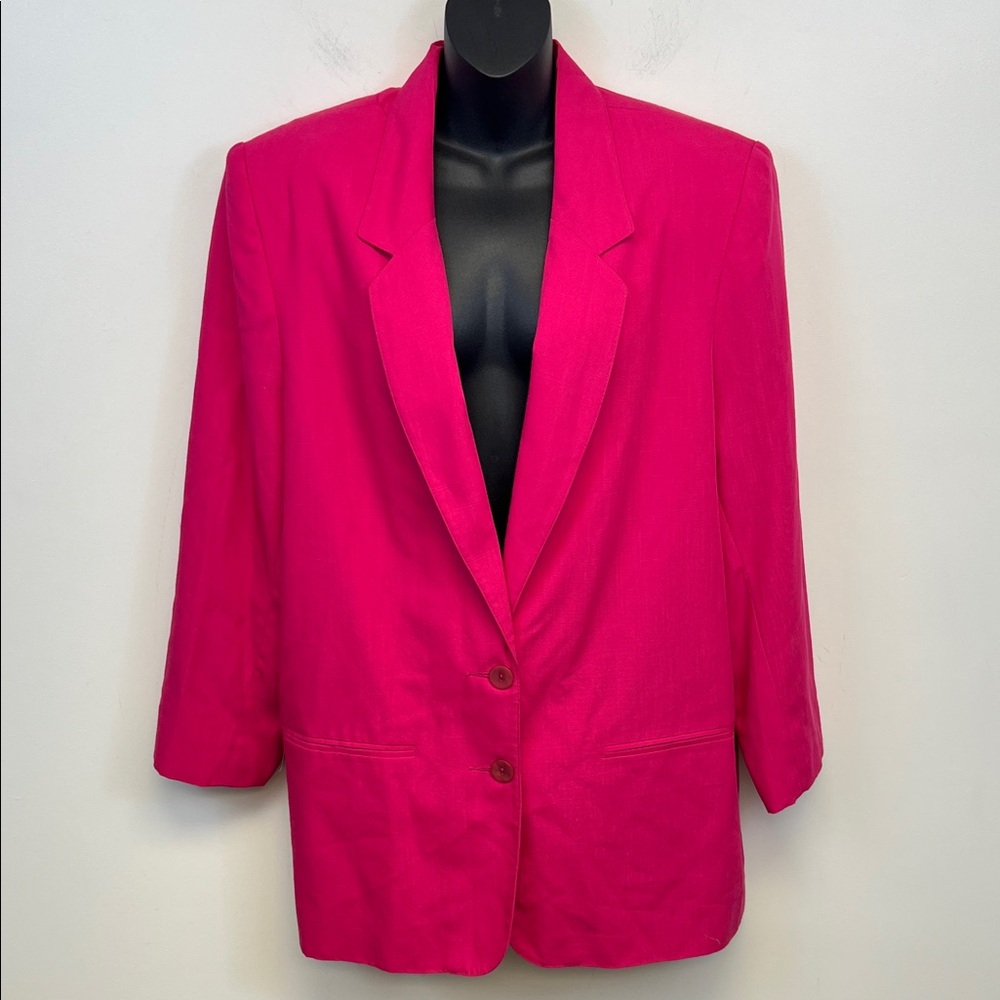 Sag Harbor Fuchsia / Bright Pink Women's Blazer / Jacket Size 18